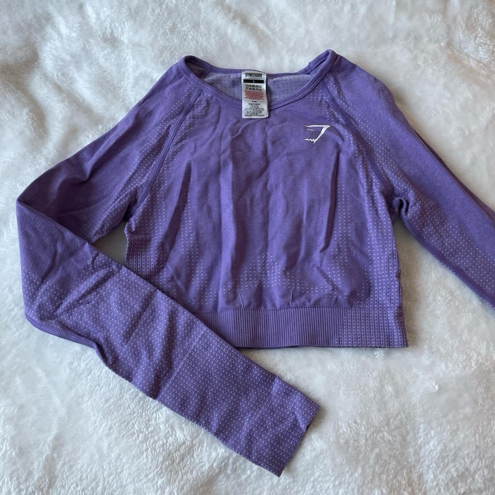 Gymshark Purple Vital Seamless 2.0 Cropped Long Sleeve 💜